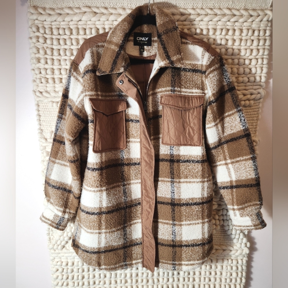 Only Brown Fleece and Quilted Shacket